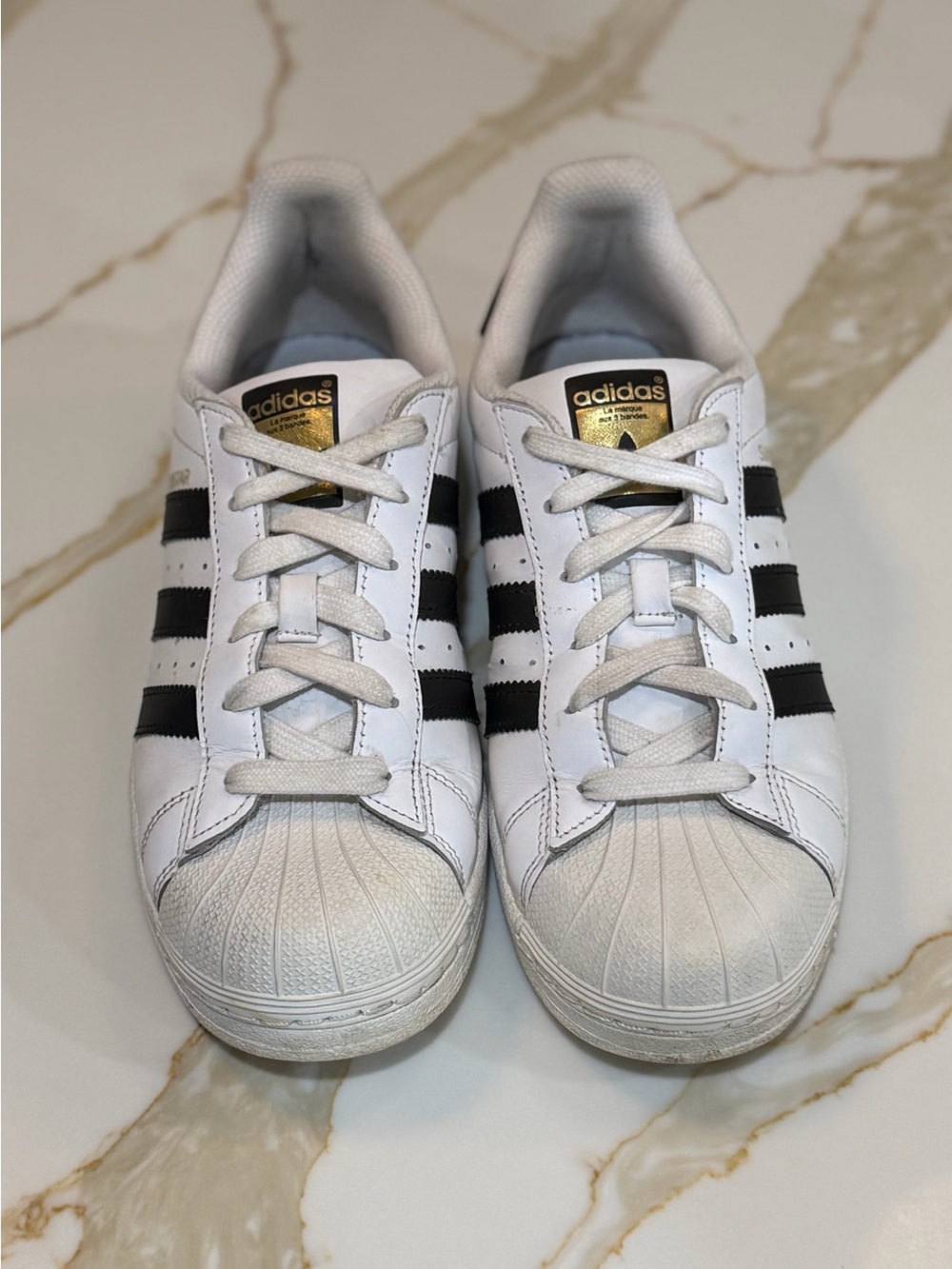 adidas White and Black Classic Shell-Toe All Star Sneakers